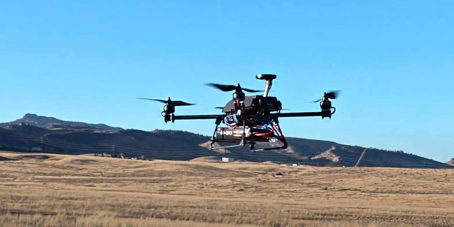 AeroFly Red Zero compact multirotor in flight