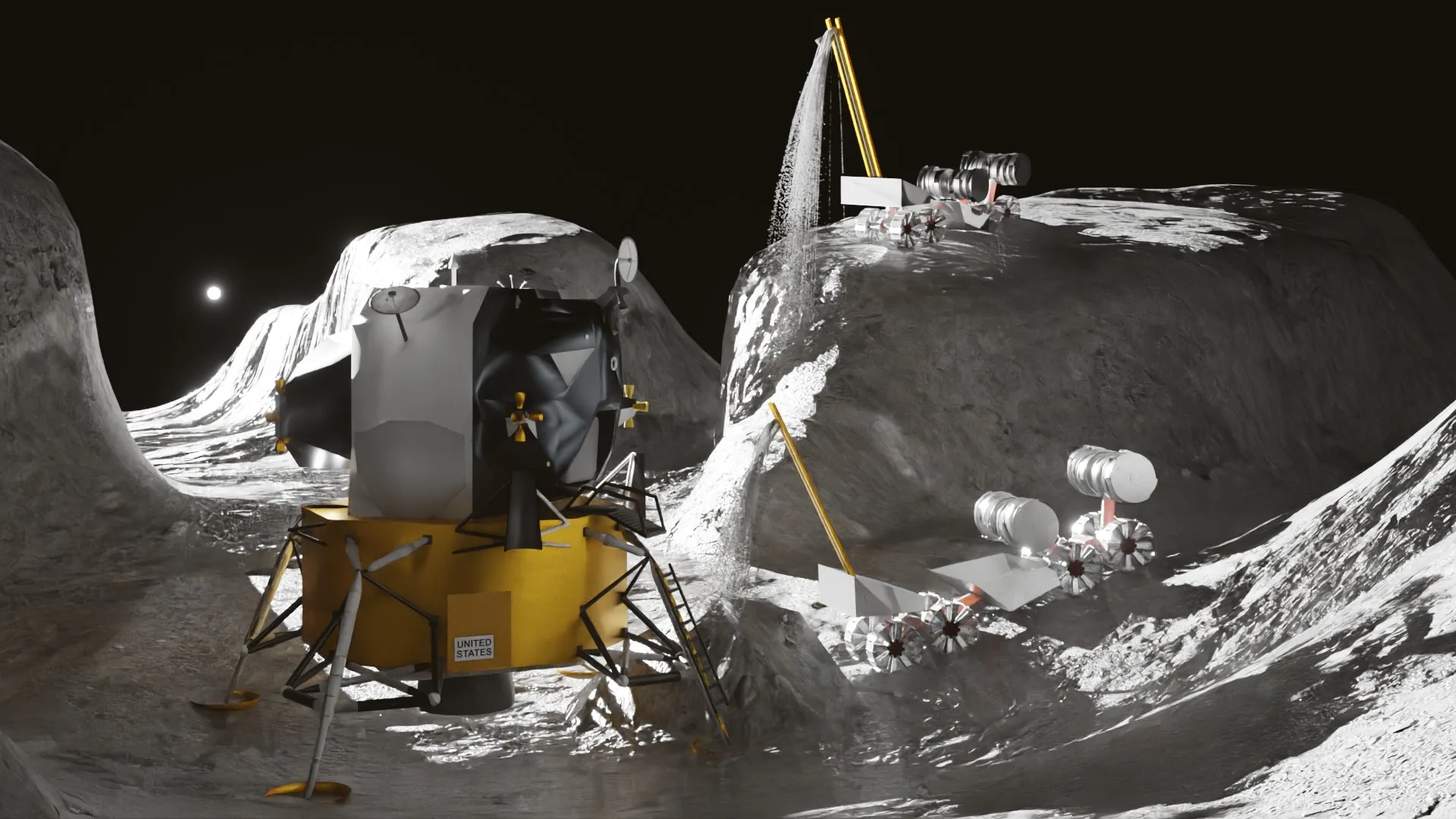 Lunar lander and ISRU render