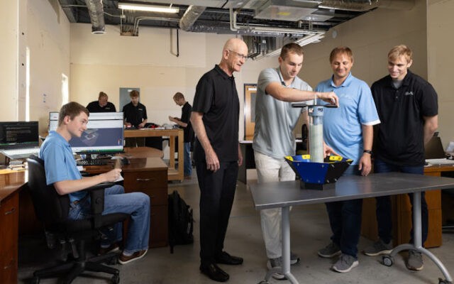 AeroFly team with the Rego-LIFT prototype in the lab