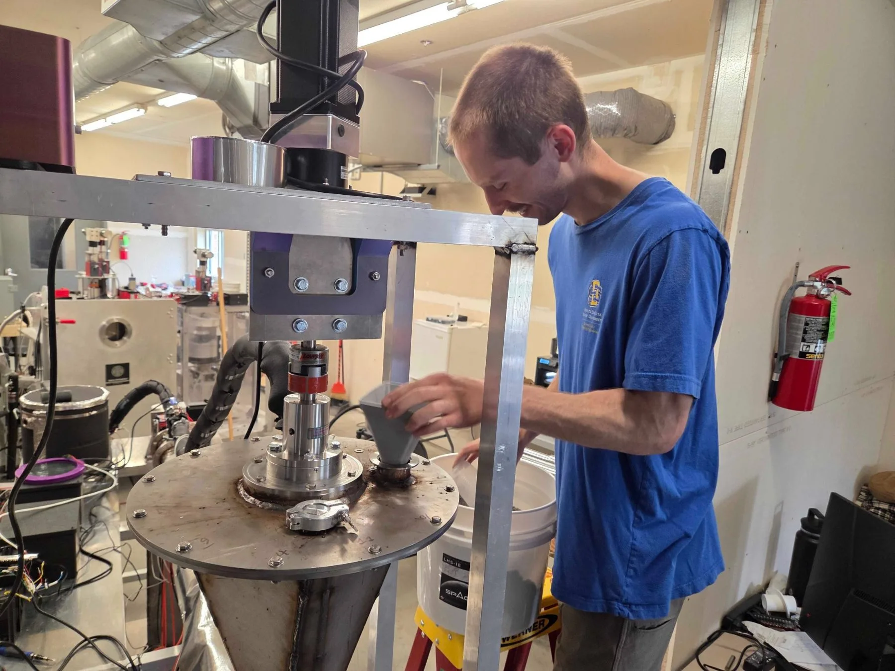 Loading regolith simulant into the VADER auger