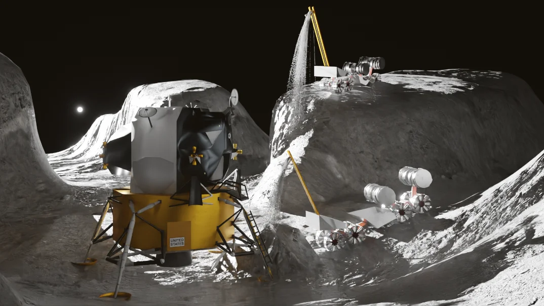Rego-LIFT operating near the lunar south pole